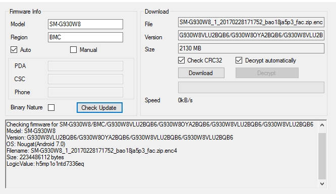 Download Galaxy S7 (Edge) SM-G930W8 and G935W8 Canadian stock firmware files