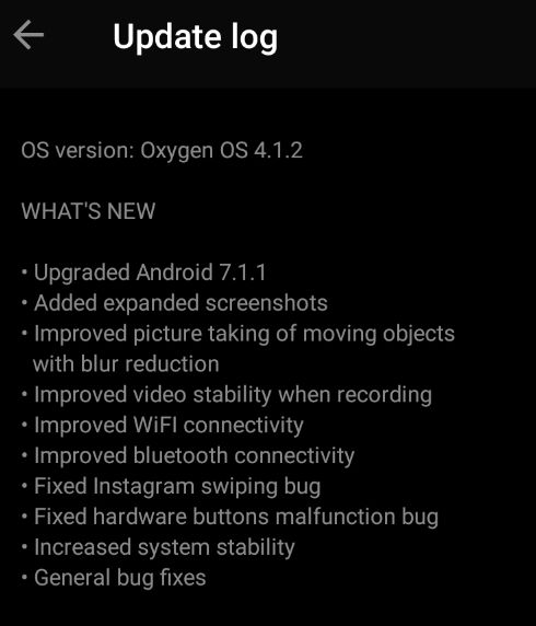 Oxygen OS 4.1.2 OTA update changelog for OnePlus 3T - downloads