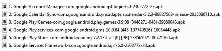Google APK files for MIUI 9 Google play services APK