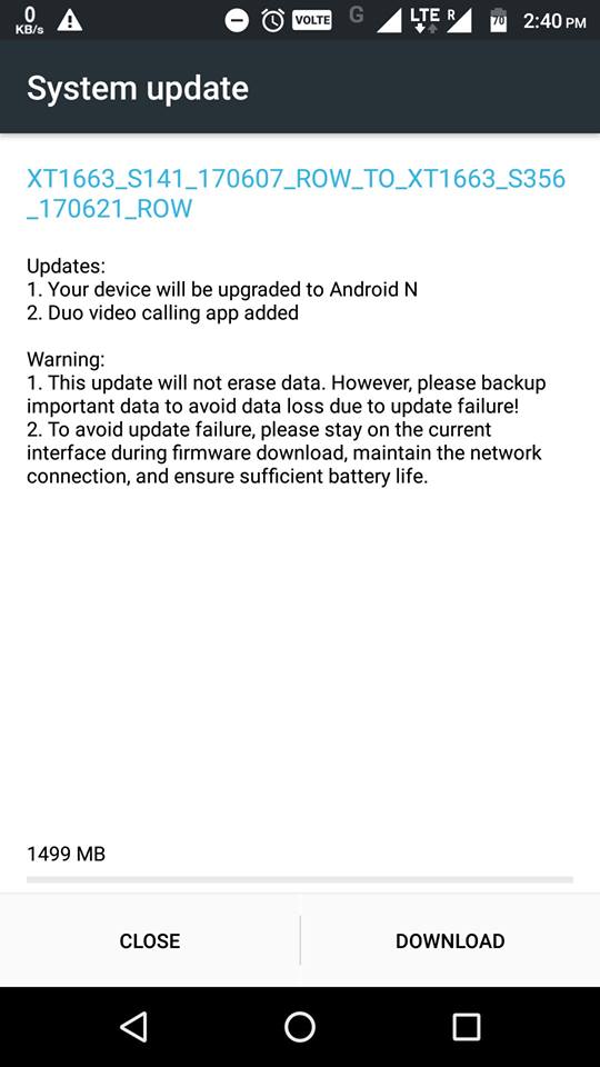 Moto M Nougat