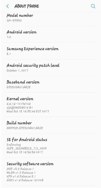 October security patch for T-Mobile Galaxy S8(plus)