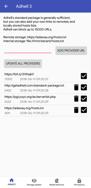 Setup Hosts.txt Providers List for Adhell 3 or SABS