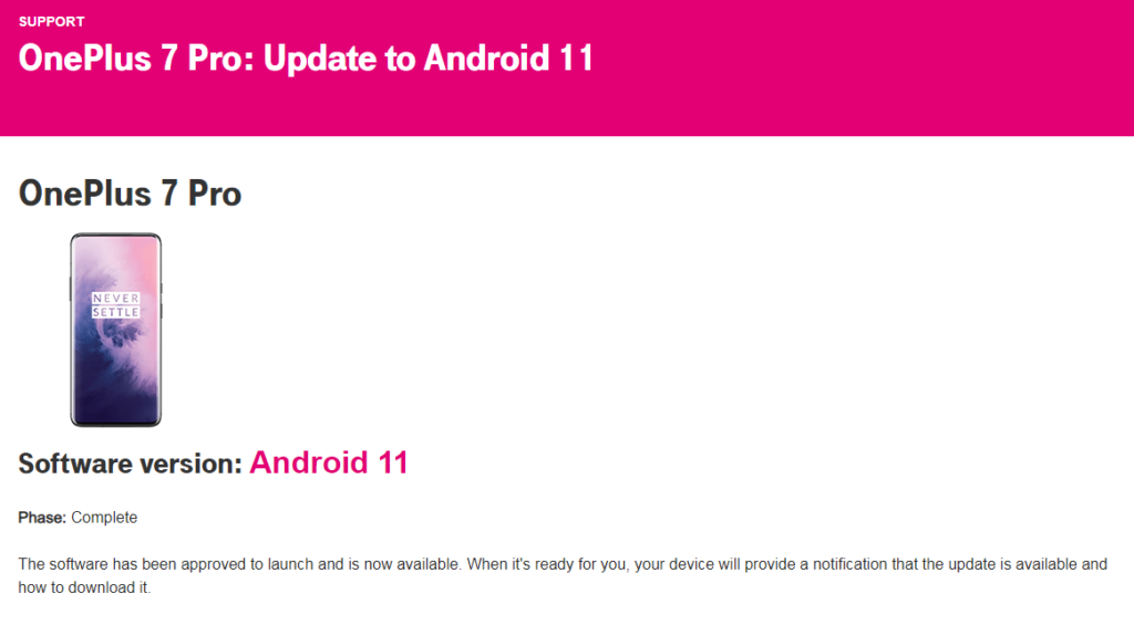 T-Mobile OnePlus 7 Pro and 7T gets Android 11 update based on Oxygen OS 11 2 T-Mobile completed testing Oxygen OS 11 for OnePlus 7 Pro